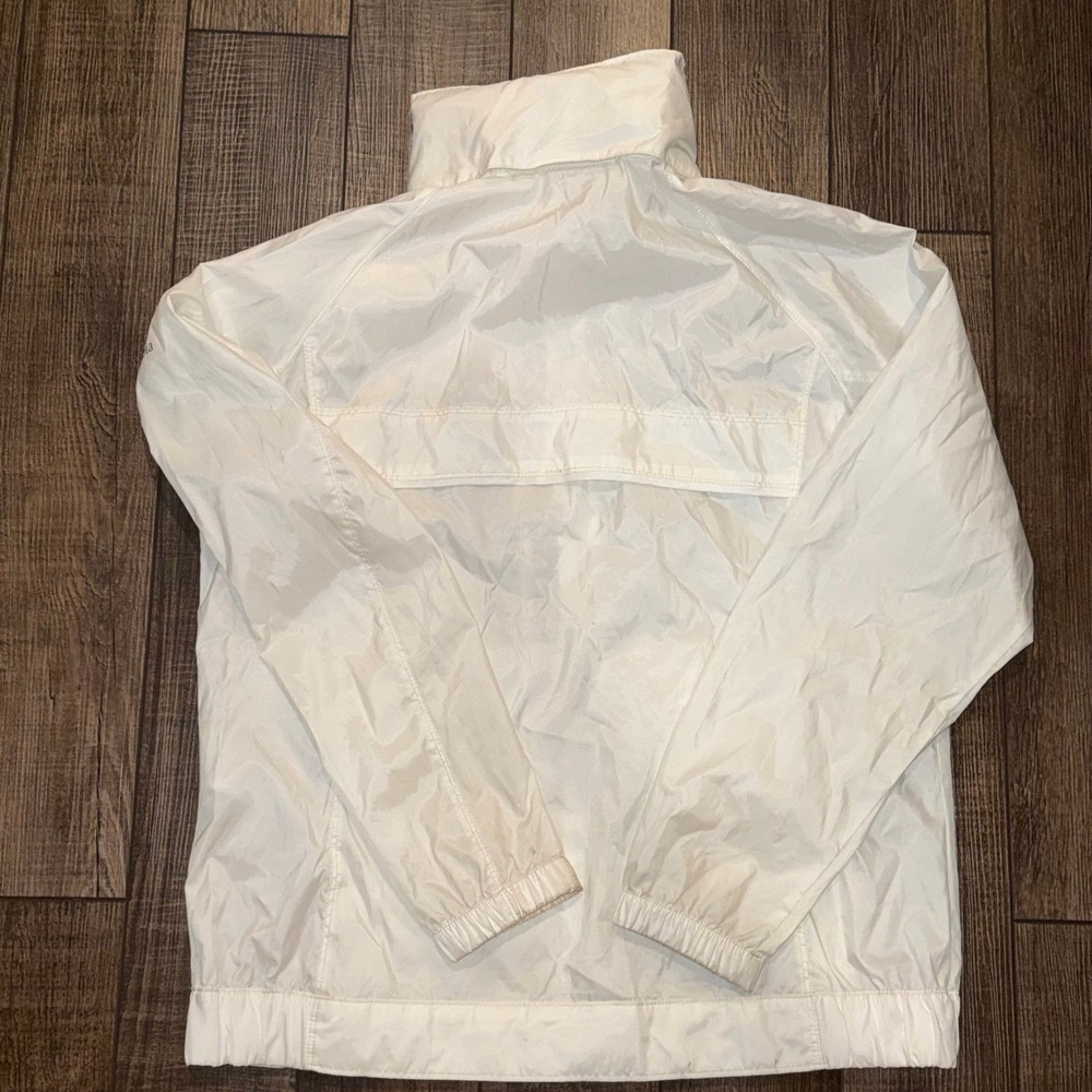 Columbia Sportswear White Windbreaker Jacket Mesh Lined Full Zip Large - Picture 2 of 5